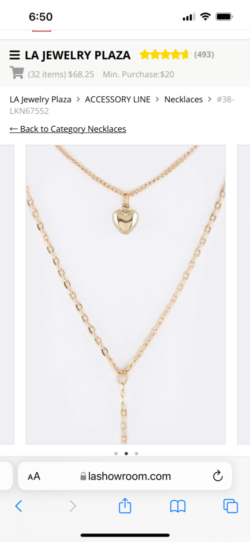 Heart double layer necklace