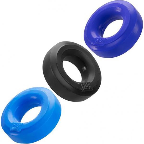 Hunkyjunk Huj3 3-pack C-ring, Blue Multi
