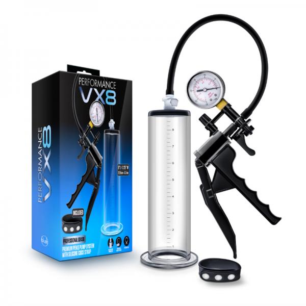 Performance - Vx8 Premium Penis Pump System With Silicone Cock Strap - Clear