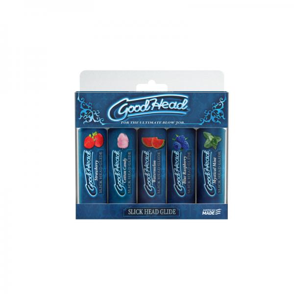 Goodhead - Slick Head Glide - 5 Pack - 1 Fl. Oz Strawberry, Cotton Candy, Watermelon, Blue Raspberr
