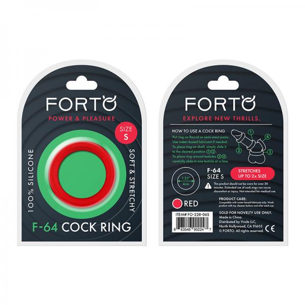 Forto F-64: 40mm 100% Silicone Ring Wide Sm Red