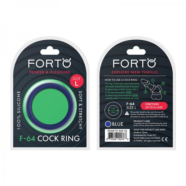 Forto F-64: 50mm 100% Silicone Ring Wide Lg Blue