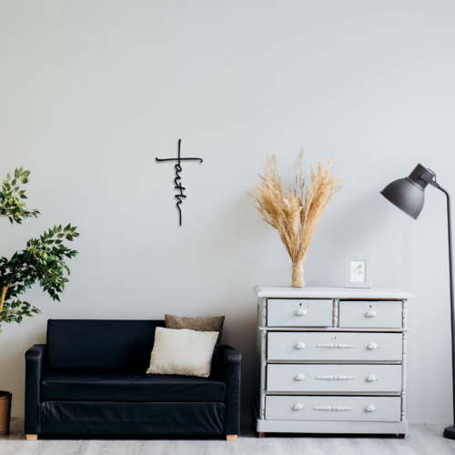 Faith Cross - Metal Wall Sign