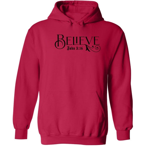 Mens Graphic Hoodie Believe John 3:16 Black Illustration