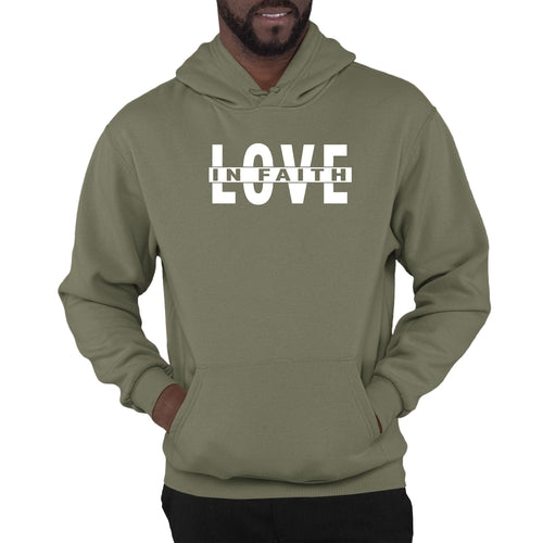 Mens Graphic Hoodie Love in Faith