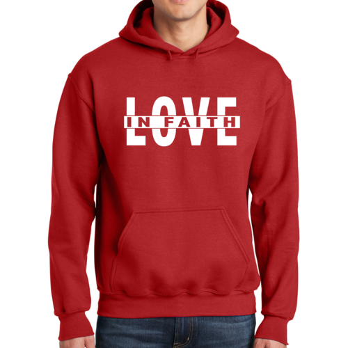 Mens Graphic Hoodie Love in Faith