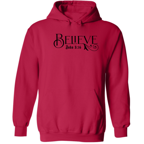 Mens Graphic Hoodie Believe John 3:16 Black Illustration