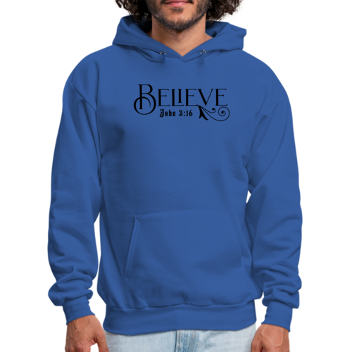Mens Graphic Hoodie Believe John 3:16 Black Illustration