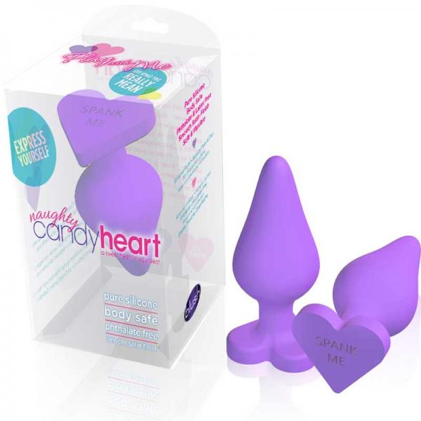 Naughty Candy Hearts Purple Butt Plug