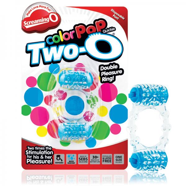 Color Pop Two O Quickie Blue Vibrating Ring