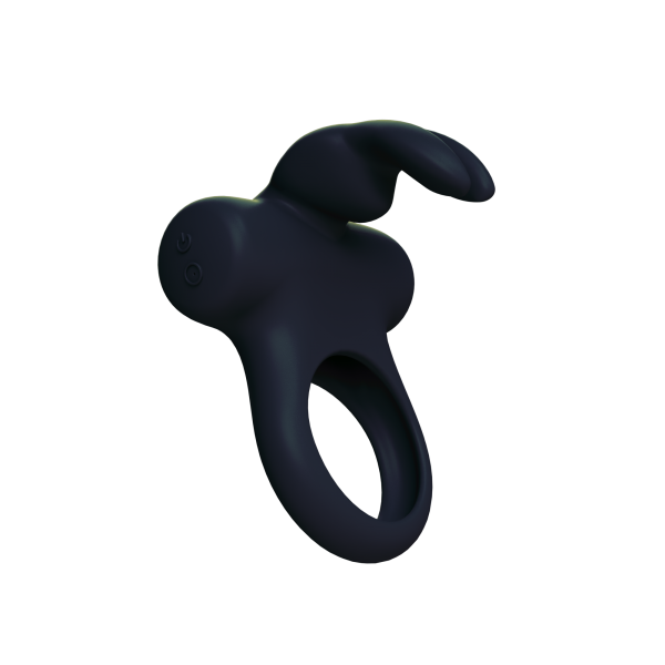 Frisky Bunny Vibrating Ring Black