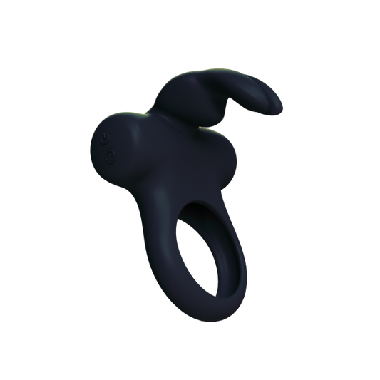 Frisky Bunny Vibrating Ring Black