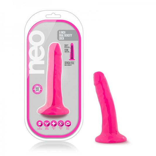 Neo - 5.5 Inch Dual Density Cock - Neon Pink