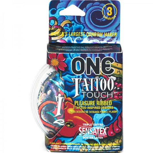 One Tattoo Touch Condom 3pk