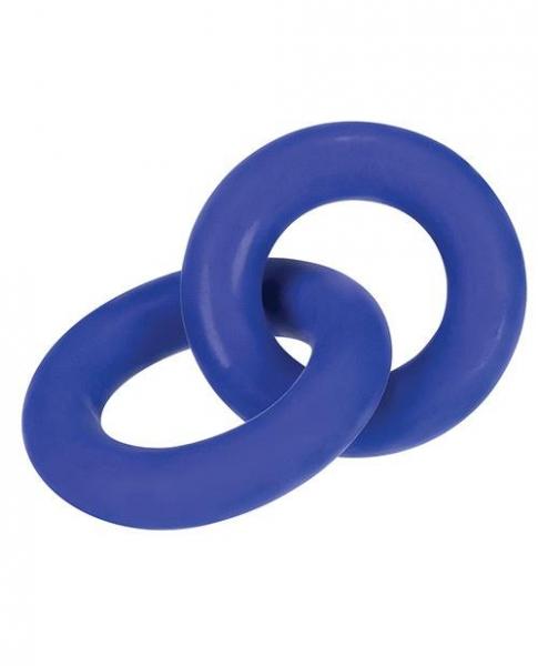 Hunkyjunk Duo Linked Cock/ball Rings, Cobalt