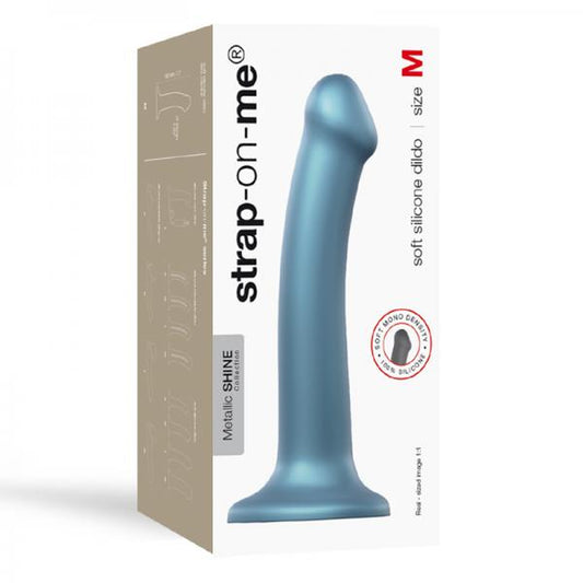 Strap-on-me Mono Density Dildo Metallic Duck Blue Size M - Shine